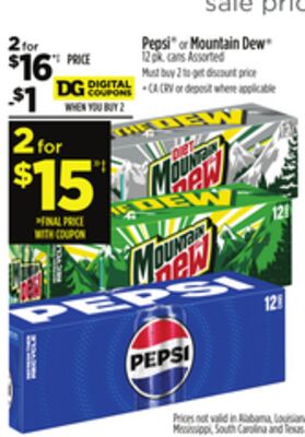 Pepsi® or Mountain Dew®
