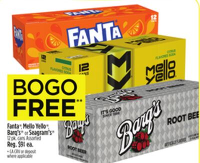 Fanta®, Mello Yello®, Barq's® or Seagram's®