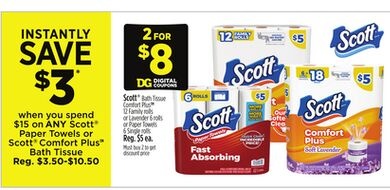 Scott® Bath Tissue Comfort PlusTM or Lavender or Paper Towels