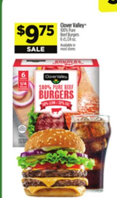 Clover Valley® 100% Pure Beef Burgers