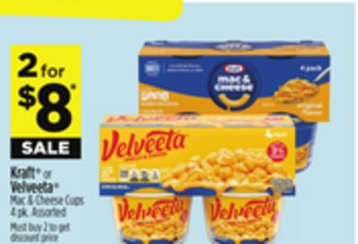 Kraft® or Velveeta® Mac & Cheese Cups