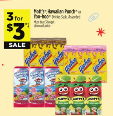 Mott's® Hawaiian Punch® or Yoo-hoo® Drinks