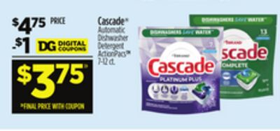 Cascade® Automatic Dishwasher Detachable ActionPacs™