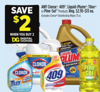 Clorox® 409®, Liquid-Plum® , Tilex® or Pine-Sol® Products