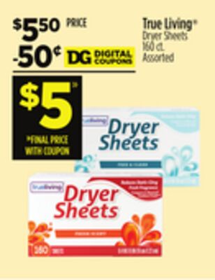 True Living® Dryer Sheets