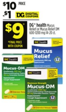 DG® health Mucus Relief or Mucus Relief DM