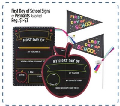 First Day of School Signs or Pennants
