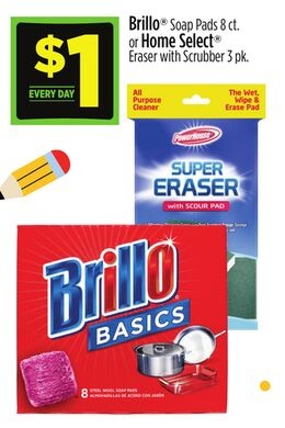 Brillo® Soap Pads or Home Select® Eraser with Scrubber