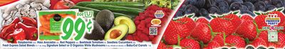 Raspberries 6 oz. Hass Avocados ea., Red Peppers ea., Beefsteak Tomatoes lb., Seedless Cucumbers ea., Fresh Express Salad Blends 5-11 oz. bag. Signature Select or O Organics White Mushrooms 8 oz., whole or sliced, or Baby-Cut Carrots 1 lb.