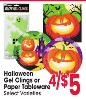 Halloween Gel Clings or Paper Tableware
