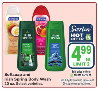 Softsoap and Irish Spring Body Wash