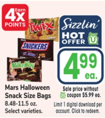 Mars Halloween Snack Size Bags