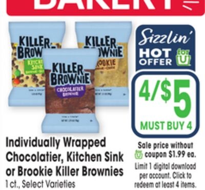 Individually Wrapped Chocolatier, Kitchen Sink or Brookie Killer Brownies