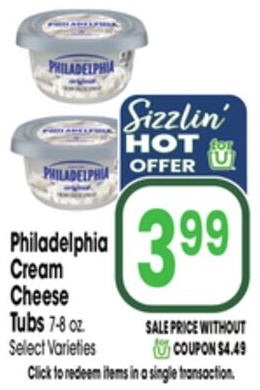 Philadelphia Cream Cheese Tubs