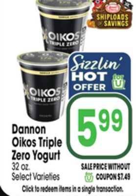 Dannon Oikos Triple Zero Yogurt