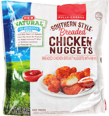 H-E-B or Hill Country Fare Frozen Fully Cooked Breaded Chicken Items