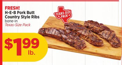H-E-B Pork Butt Country Style Ribs