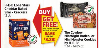 H-E-B Lone Stars Cheddar Baked Snack Crackers