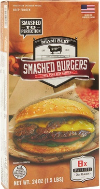 MIAMI BEEF SMASHED BURGERS OR 100% BEEF PATTIES