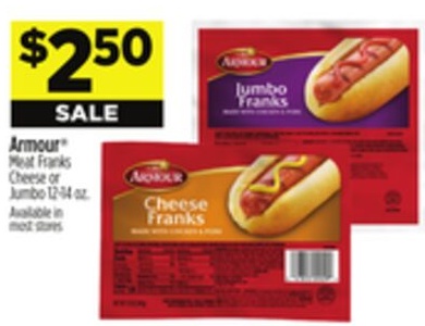Armour® Meat Franks Cheese or Jumbo