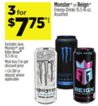 Monster® or Reign® Energy Drinks