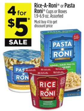 Rice-A-Roni® or Pasta Roni® Cups or Boxes