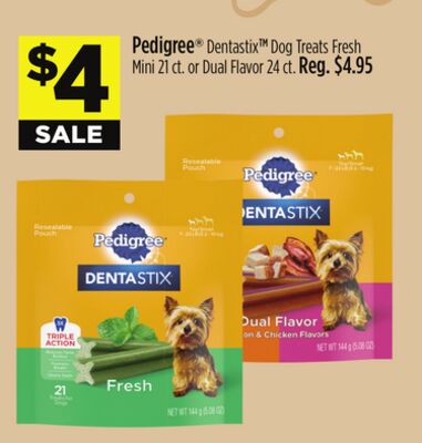 Pedigree® DentastixTM Dog TreatsFresh Mini 21 ct. or Dual Flavor 24 ct.