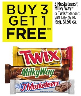 3 Musketeers®, Milky Way® or Twix® Standard Bars