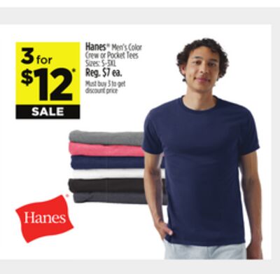 Hanes® Men's Color Crew or Pocket Tees