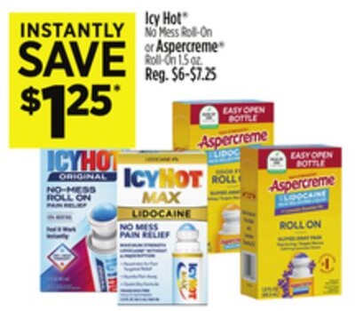 Icy Hot® NO Mess Roll-On or Aspercreme® Roll-On