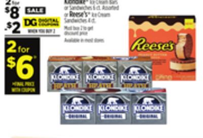 Klondike Ice Cream Bars or Sandwiches 6 ct. Assorted or Reese's Ice Cream Sandwiches 4 ct.