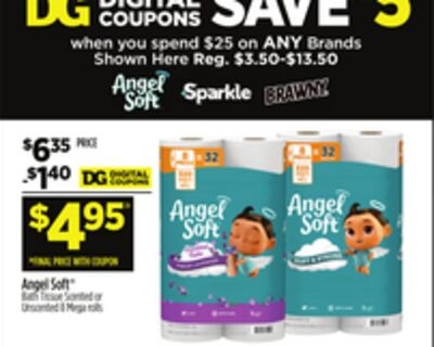 Angel Soft® Bath Tissue Scented or Unscented 8 Mega rolls