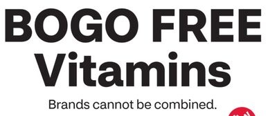 BOGO FREE Vitamins. Brands cannot be combined.