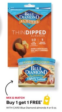 Blue Diamond almonds 4 or 6 oz.