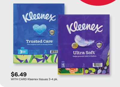 Kleenex tissues 3-4 pk.