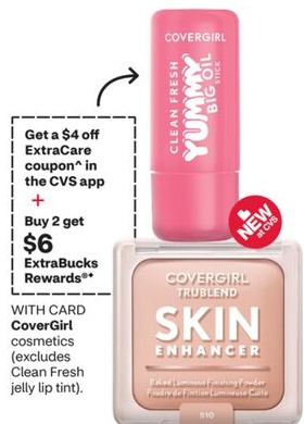CoverGirl cosmetics (excludes Clean Fresh jelly lip tint).