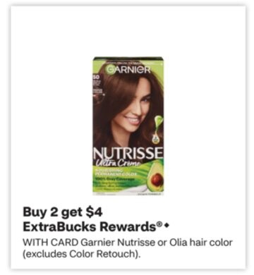 Garnier Nutrisse or Olia hair color (excludes Color Retouch).