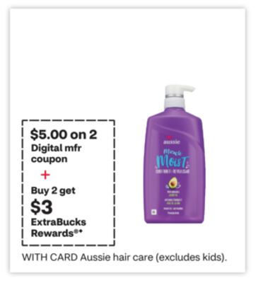 Aussie hair care (excludes kids)