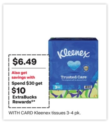 Kleenex tissues 3-4 pk.