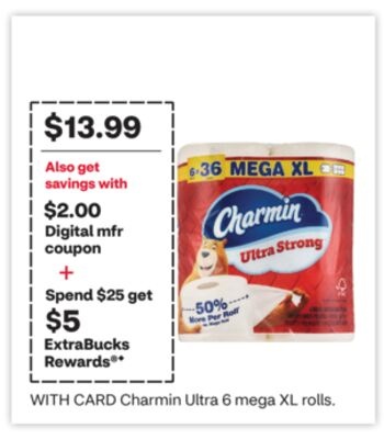 Charmin Ultra 6 mega XL rolls