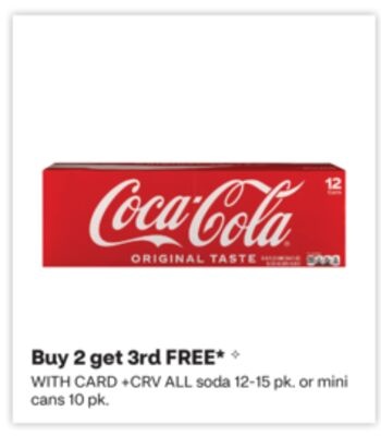 ALL soda 12-15 pk. or mini cans 10 pk