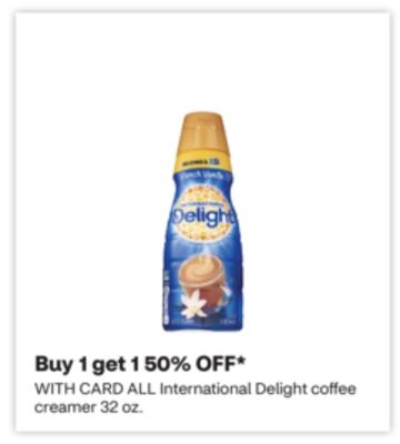 ALL International Delight coffee creamer 32 oz.