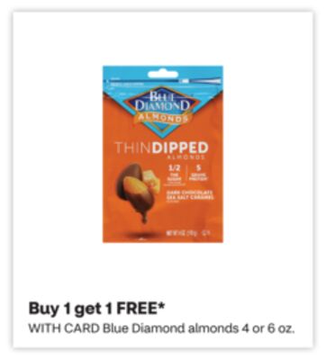 Blue Diamond almonds 4 or 6 oz