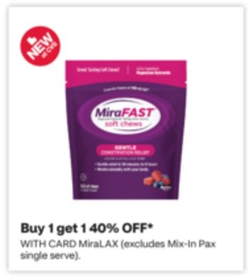 MiraLAX (excludes Mix-In Pax single serve).