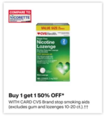 CVS Brand stop smoking aids (excludes gum and lozenges 10-20 ct.).††