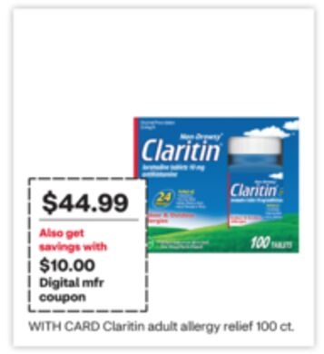 Claritin adult allergy relief 100 ct