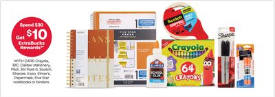 Crayola, Recycled Paper Binders, Pilot 3 MT in Scotch, Elmer's Glue Sticks, mechanical pencils, notebooks or binders