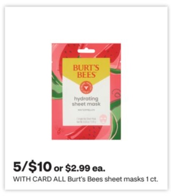 ALL Burt's Bees sheet masks 1 ct.