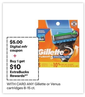 ANY Gillette or Venus cartridges 8-15 ct.