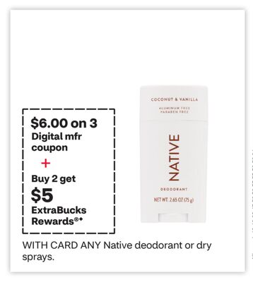 ANY Native deodorant or dry sprays